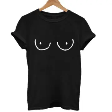 Women men funny creative Big Boobs breast 3D Print Casual T-Shirt Short  Sleeve 2