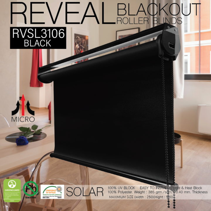 rvsl3106-ม่านม้วน-ผลิตตามขนาดได้-ผ้าทึบแสง-สี-ดำ-black-ระบบโซ่ดึง-ผ้า-black-out-กันแสง-uv-และความร้อน-100-ป้องกันฝุ่นเกาะและความชื้น-ผ้ามีสี2ด้าน