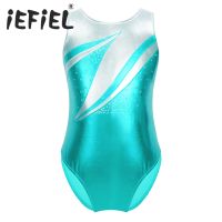 ☋ Kids Girls Ballet Dance Leotard Sleeveless Shiny Rhinestone Bronzing Cloth Figure Skating Dance Bodysuit for Fairy Party Costume