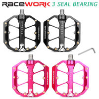 RACEWORK MTB จักรยานเหยียบ3แบริ่งอลูมิเนียม CNC ลื่นเท้าแบน MTB BMX ถนนจักรยานเหยียบกีฬามาก