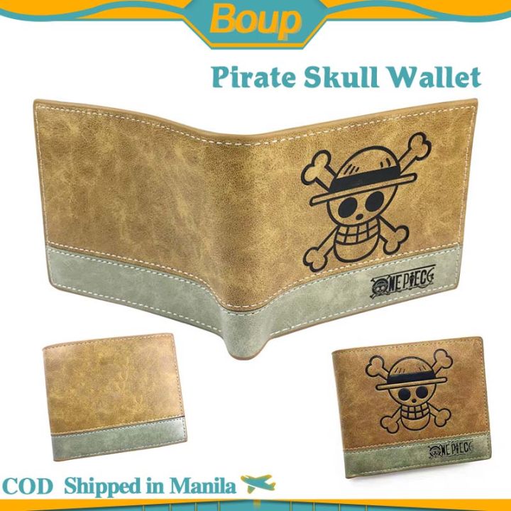 Monky D Luffy Leather Short Wallet for men Japanese Anime Wallets Pirates One  Piece Skull Wallet