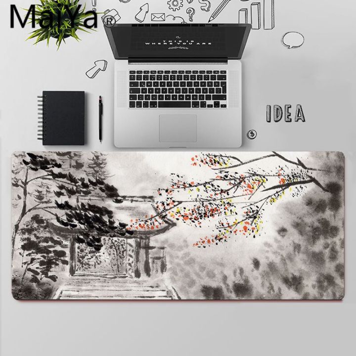 chinese-style-black-and-white-ink-art-rubber-pc-computer-gaming-mousepad-large-mouse-pad-keyboards-m