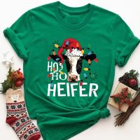 Merry Christmas Tshirt Ho Ho Ho Christmas Cow Shirt Cow Farm Animals Aesthetic Clothes Christmas Kawaii Clothes Casual