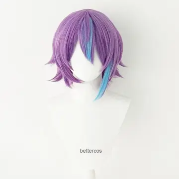 Blue anime wig top male