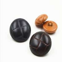 10pcs/lot sewing accessories Classic imitation leather plastic buttons football shape buttons Retro haute couture coat buttons