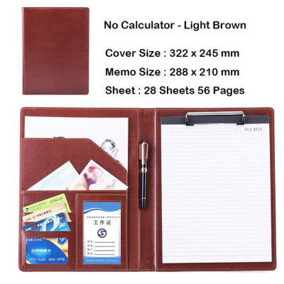 Business Office Folder Multifunctional Office Organizer with Calculator Clip A4 Leather Folder Folder Briefcase Office Supplies