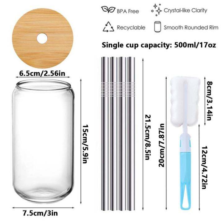 sloki-kaca-ดื่มเบียร์4ชิ้นทรงกระป๋องขนาด500มล-ถ้วยแก้วเบียร์-sloki-kaca-หลอดพร้อมฝาแก้วน้ำเบียร์แก้วทัมเบลอร์เบียร์สำหรับแก้วน้ำเบียร์กระป๋องกาแฟโซดา