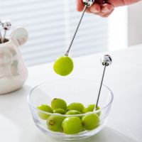 1 Set Fruit Fork Jar Cartoon Dessert Toothpick Cute Round Bead Fruit Fork with Bear Shape Jar