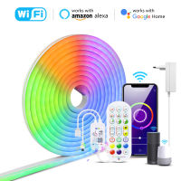 12V WiFi Neon LED Strip Light พร้อม Tuya Smart Life App ควบคุม RGB Dimmable Neon Backlight โคมไฟเทปสำหรับตกแต่งบ้าน *