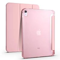 โปร่งใสกันกระแทกปกสำหรับ2022 iPad รุ่น10th PU เคสฝาพับหนัง iPad 10 10.9นิ้ว A2777 A2757 A2696แท่นตั้งปลอกกันตกพร้อมที่ใส่ดินสอ