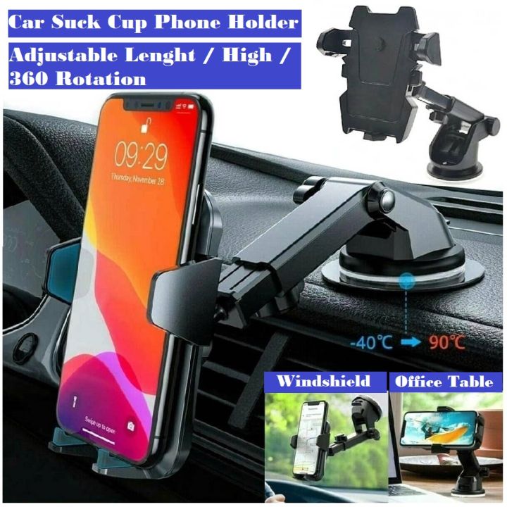 Car Mount Phone Holder Dashboard Mount 360 Rotating Adjustable ...