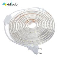 [ใหม่2023] SMD 5050 AC220V ยืดหยุ่นแถบไฟ LED 60Leds/M เทป Led กันน้ำไฟ LED กับปลั๊กไฟ1M/2M/3M/5M/6M/8M/9M/10ม./15ม./20ม.