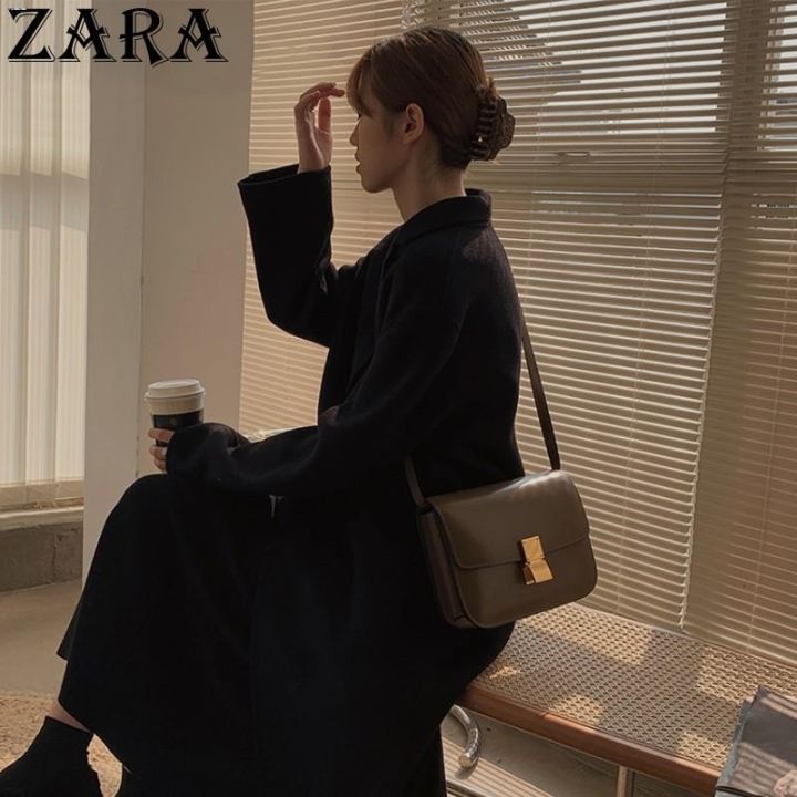 zara-niche-กระเป๋ากระเป๋าทรงเต้าหู้หรูหราน้ำหนักเบา-กระเป๋าหนังทรงสี่เหลี่ยมเล็กแมสเซ็นเจอร์สะพายไหล่เดียวเข้ากับทุกชุดย้อนยุค2023