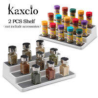 Kaxcio 2PCS 3ระดับชั้นวางเครื่องปรุง Anti-Slip ติดตั้งได้ง่ายและทำความสะอาดชั้นวางของสำหรับห้องครัวห้องครัวองค์กร