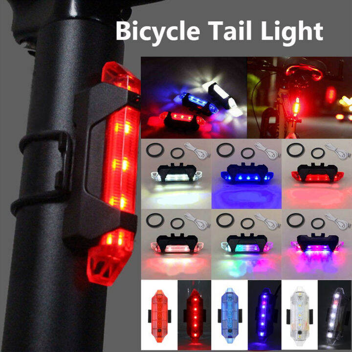 Bicycle Light Waterproof Rear LED USB Rechargeable Mountain Bike