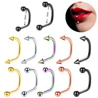 1PCS Stainless Steel Lippy Loop Larbet Ring 16G Lip Piercing Hoop Jewelry Stud Piercing Ball Cone U Shaped Lip Rings Labret Hoop Body jewellery