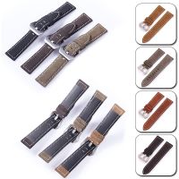 DJHFYJT New Style Vintage Leather Watchband 18mm 20mm 22mm 24mm Frosted Handmade Thick Line Strap Watch Accessories Band Wholesale