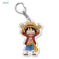 LOUISIS Luffy อะนิเมะญี่ปุ่นอะคริลิค Scultures ตุ้มห้อยสองด้าน Figurine รุ่น Luffy พวงกุญแจภาพเคลื่อนไหวอุปกรณ์ต่อพ่วง