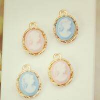 10pcs 15mmx10mm Oval Gold Color Beauty Head Lady Cameo Pendant Charms For DIY Bracelet Jewelry Finding hand made