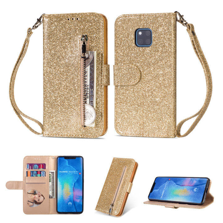 zipper-cases-for-p40-p30-p20-pro-lite-mate-20-10-p-smart-y7-y6s-prime-luxury-bling-glitter-leather-wallet-flip-card-cover