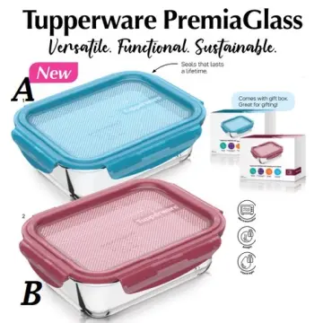 Tupperware Premia Glass Container 1.5L and 1L Set of 2 New