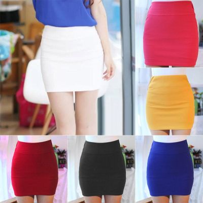 ขายดีที่สุด ioztt2023 -  Women Lady Solid Color Slim Elasticity Short Skirt Fashion For Summer Party JAN88