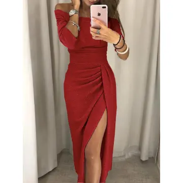 Red and black sales cocktail dress