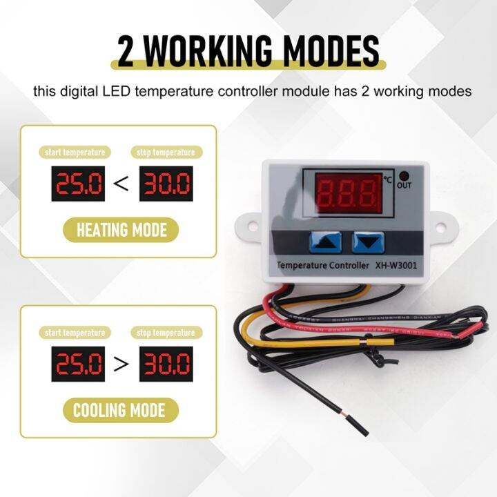3Pcs XHW3001 Digital LED Temperature Controller Module Digital