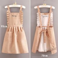 【hot sale】♦◈► D13 Korean Version of Apron Womens Home Kitchen Work Clothes Breathable Wear-resistant Cooking Apron Waist New Housework Anti-fouling Work Clothes