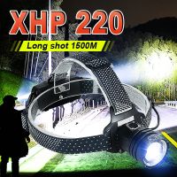 【LZ】✉  Farol poderoso xhp220 18650 alta potência xhp90 led farol cabeça lanterna recarregável cabeça lanterna para acampamento pesca