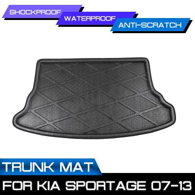 พรมปูพื้นรถยนต์พรมสำหรับ KIA Sportage 2007 2008 2009 2010 2011 2012 2013ด้านหลัง Trunk Anti-Mud Cover