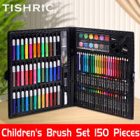 TISHRIC Professional Drawing Childrens Brush Set 150 Piece Set Child Painting Kit Watercolor Pen Colored Pencils Art Supplies