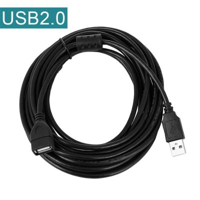High Quality 0.6M 1M 1.5M 3M 5M USB 2.0 A Male to A Female Data Sync Charger Extension Cable Cord Black Data Cables Accessories Cables  Converters