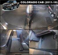 พรมปูพื้นรถยนต์COLORADO CAB 2011-2018 ลายไบเค่นสีดำ+แผ่นกันสึก เต็มคัน