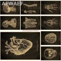™โปสเตอร์กระดานดำโครงกระดูกสไตล์วินเทจใช้ตกแต่งบ้านเป็นยารักษาโรคของนักเรียนโปสเตอร์ภาพวาดผนังศิลปะการแพทย์