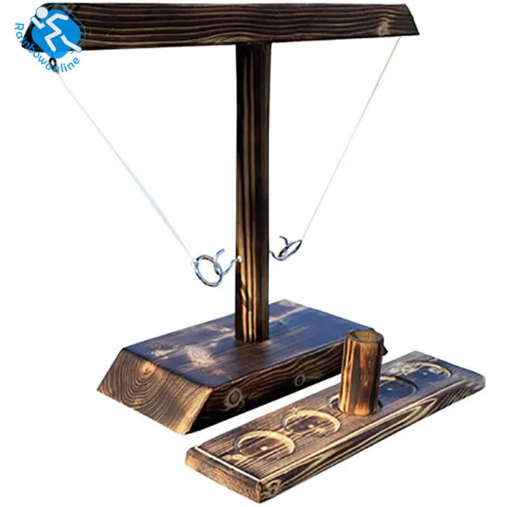 Drinking Game Toy Wooden Ring Toss Hook Game Toss for Adult Party Home