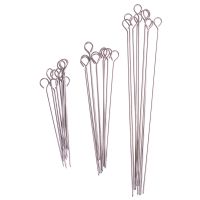 10pcs Stainless Steel BBQ Needle Barbeque Skewers Outdoor Camping Picnic Meat Goose Round Roast Skewers Stick Kitchen Utensils