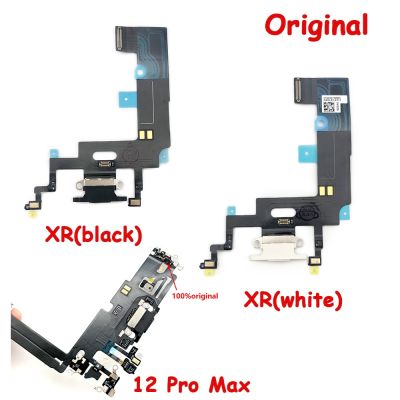 100% ต้นฉบับใหม่ USB Charging Connector Board Flex Cable พร้อมไมโครโฟนสําหรับ Iphone XR XS Max 12 Pro Max แผ่นชาร์จ Flex