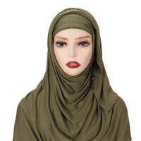 【YF】 One-piece  Scarf Cashmere Warm Set Bottoming Cap Shawl with Inner Tube Muslim Womens High-quality Solid-color Headscarf