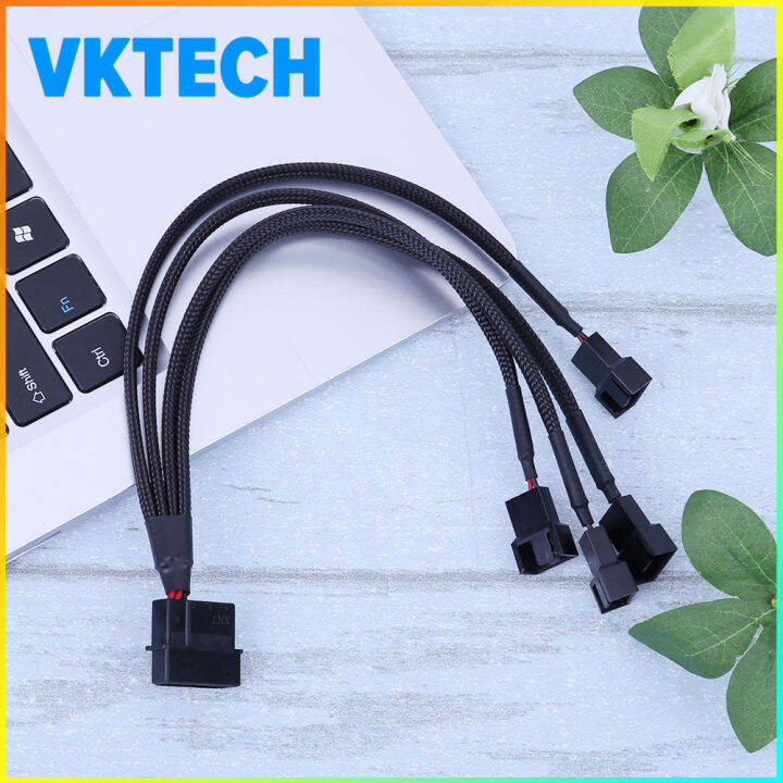 vktech-4pin-ide-molex-ถึง4พอร์ต3pin-4pin-คูลเลอร์พัดลมระบายความร้อนแยกสายไฟ