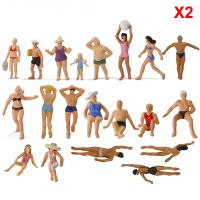 40pcs Model Trains HO Scale 1:87 Swimming Figures Swimming People Beach Scenery P8719