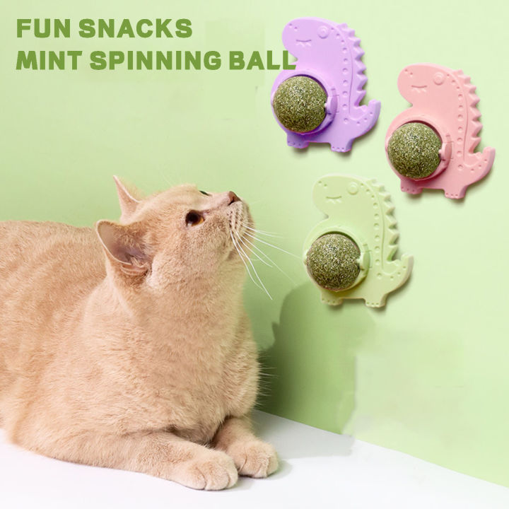 สติกเกอร์ติดผนังสุดสร้างสรรค์สำหรับสัตว์เลี้ยงมินต์บอลอุปกรณ์สำหรับลูกแมวของเล่นสำหรับเลียและเลีย