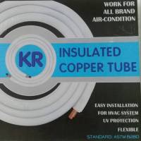 ท่อทองแดงพร้อมฉนวน (ท่อสำเร็จ) ขนาด 1/4  + 1/2  ความหนา 0.7 มม. ใช้เป็นท่อน้ำยาสำหรับแอร์