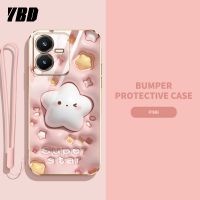 YBD2023ใหม่3Dแคนดี้เคสโทรศัพท์สำหรับหญิงสาวน่ารักสำหรับ Vivo Y22 Y22S เคสกล้องอย่างแม่นยำเคสโทรศัพท์ยอดนิยมที่ครอบรูปแบบน่ารักพร้อมสายคล้องฟรี