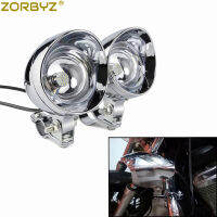 ZORBYZ Chrome รถจักรยานยนต์ LED Bullet ผ่าน Spot Fog Light พร้อม Roll Cage Guard Bar Tube Mount cket Clamp