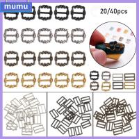 MUMU 20/40pcs คุณภาพสูง Mini Ultra-small 4 สี ของเล่นเด็กผู้หญิง หัวเข็มขัดตุ๊กตา DIY ปุ่มเข็มขัดลาย หัวเข็มขัดไตรไกลด์ อุปกรณ์เสริมกระเป๋าตุ๊กตา