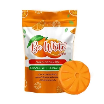Be White Orange Whitening Soap สบู่บีไวท์ส้ม สบู่ส้มบีอีไวท์ 80 g. (01242)