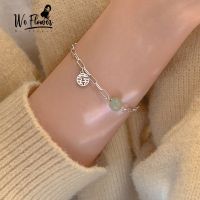 We Flower Elegant Lucky Happiness Gem Charm Bracelets for Women Girls Silver Wrist Chain Bangle Bracelet Jewelry