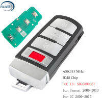 3+1 Button ASK315 MHz Keyless-Go Remote Control Key 48 CHIP FCC ID: NBG009066T for 2006-2013 Passat, 2009-2015 CC