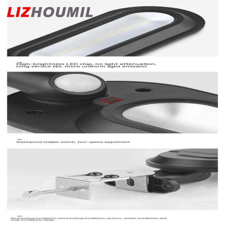 lizhoumil-ip65โคมไฟติดผนังพลังงานแสงอาทิตย์-led-กันน้ำไฟถนนนอกอาคารเหนี่ยวนำร่างกายมนุษย์สำหรับสวนตกแต่งระเบียงถนน